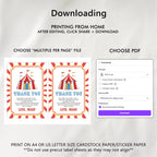 Circus Thank You Card Template, Carnival Printable Thanks Card
