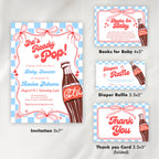She's Ready to pop Baby Shower Invitation Bundle, Soda Baby Party Invite