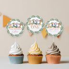 EDITABLE Safari Birthday Cupcake Toppers, Jungle animals Party Decorations, Wild One Cupcake toppers Instant download Digital
