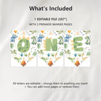 Dinosaur One High Chair Banner, Dinosaur First Birthday Party Decor Banners 9165