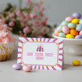 Pink Circus Food Labels, Birthday Food Label Tent Card