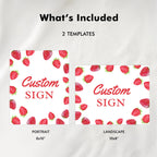 Strawberry Custom Sign, Berry First Birthday 8x10 Custom Signs,