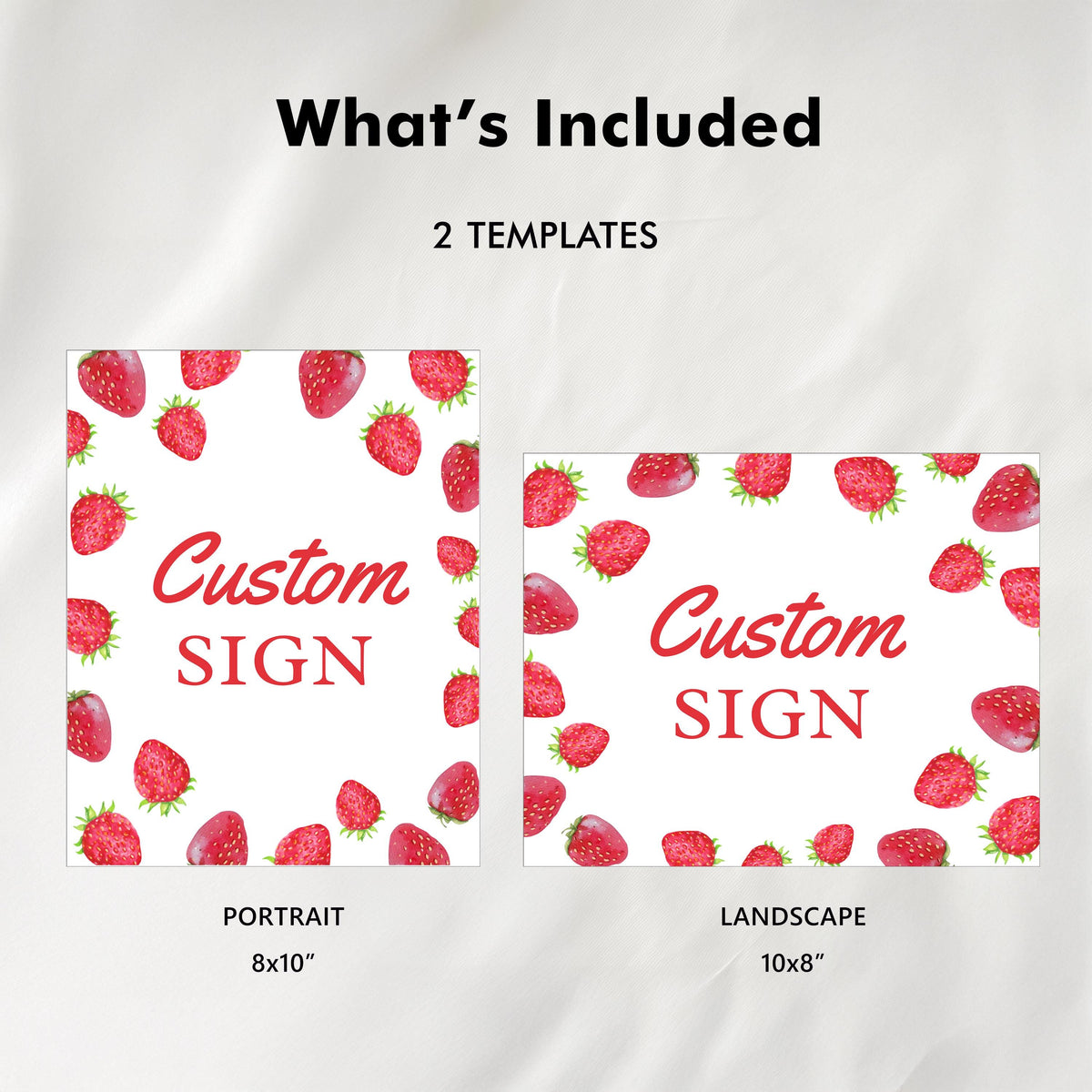 Strawberry Custom Sign, Berry First Birthday 8x10 Custom Signs,