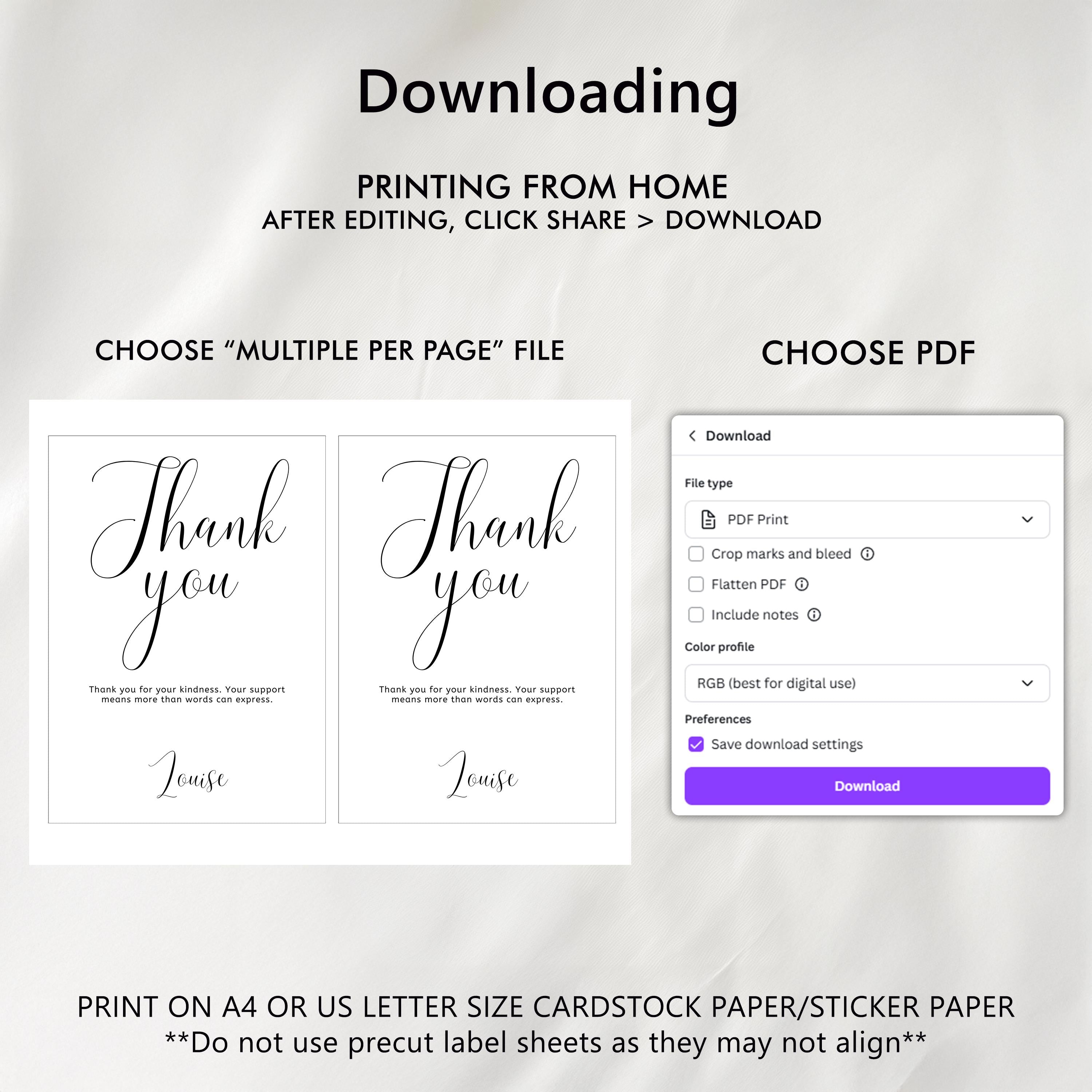 Minimalist Modern Thank You Card Template, Simple Special Thanks Printable Card 9175