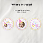 Fun to Be One Cupcake Topper, 1st Birthday Cupcake Toppers