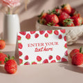 Berry First Food Labels, Strawberry Birthday Food Label Tent Card