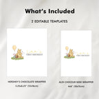 Winnie the Pooh Birthday Chocolate Wrappers, Candy Bar Label