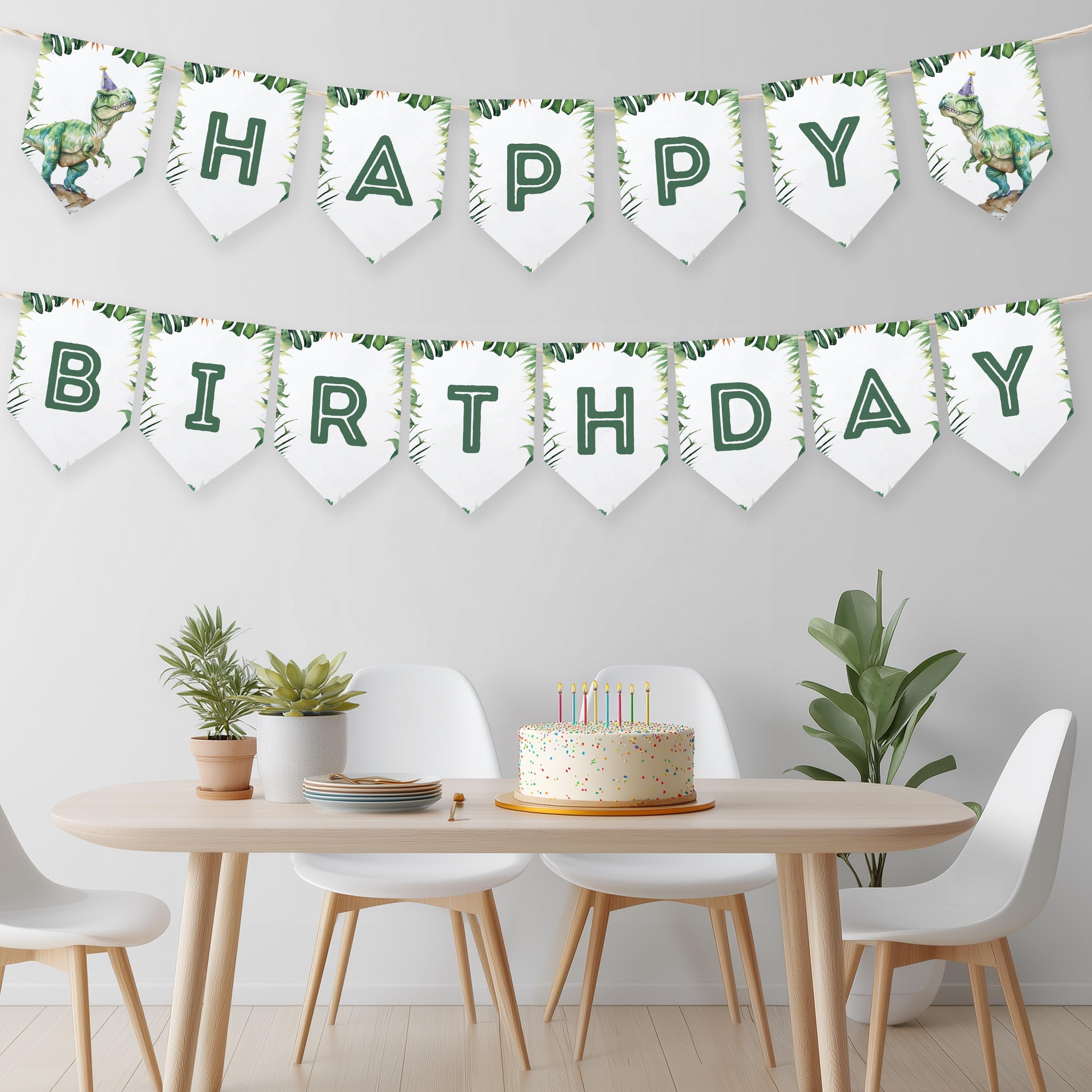 Editable Dinosaur Three Rex Happy Birthday Banner | Dinosaur Three Rex Party Banner | Dinosaur Birthday Decorations | Instant Download 9014