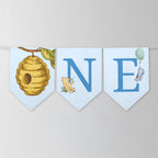 Blue Winnie the Pooh High Chair Banner, Printable Bunting Flag