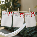 Red Bow Baby Shower Advice, Wishes and Predictions, Gender Neutral 9301