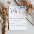 Blue Bow Baby Shower Advice, Wishes and Predictions 9304