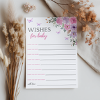 Baby in Bloom Baby Shower Advice, Wishes and Predictions, Baby Girl 9196
