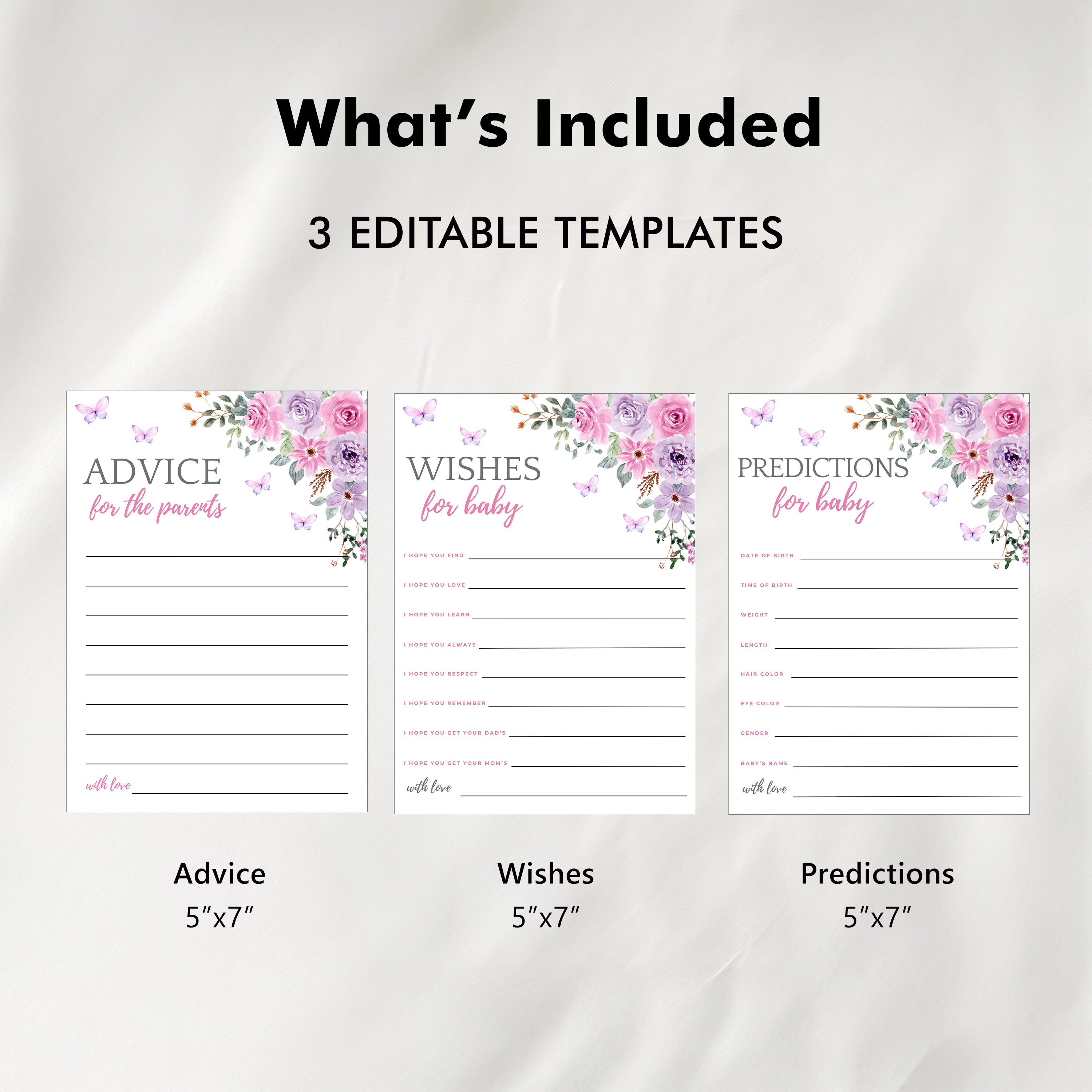 Baby in Bloom Baby Shower Advice, Wishes and Predictions, Baby Girl 9196