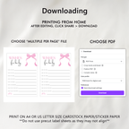 Pink Bow Baby Shower Advice, Wishes and Predictions, Coquette Baby Girl 9303