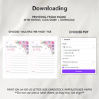 Baby in Bloom Baby Shower Advice, Wishes and Predictions, Baby Girl 9196
