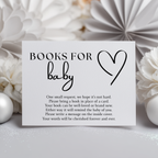 Modern Elegant Books For Baby Printable, Neutral, Minimalist Baby Shower Book Request Cards 9302
