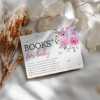 Baby in Bloom Books For Baby Shower, Flowers Book Request Cards 9196