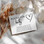 Modern Elegant Books For Baby Printable, Neutral, Minimalist Baby Shower Book Request Cards 9302