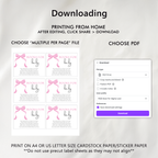 Pink Bow Books For Baby Printable, Baby Girl, Coquette Baby Shower Book Request Cards 9303