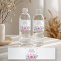 Baby in Bloom Water Bottle Labels, Lilac Flowers Baby Shower Label 9196