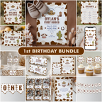 Editable First Rodeo Cowboy Party Decorations | First Rodeo Cowboy Birthday Bundle | First Rodeo Cowboy Party Set | Instant Download 8539
