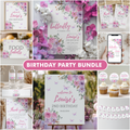 Purple Flowers Birthday Party Decorations | Wildflowers Butterfly Printable Party Bundle 9195