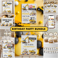 Editable Construction Party Decorations, Dump Truck Package Birthday, Boy Bundle Template Digital Download 9152