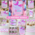 Mermaid First Birthday Bundle, 1st Birthday Party Set, Mermaid First Birthday Decorations, Mermaid Birthday Bundle, Mermaid Decorations 9168