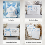 Blue bow Baby Shower Bundle, Party Set Decoration 9304