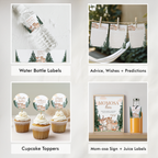 Woodland Baby Shower Bundle, Invitation Games, Party Set Decoration