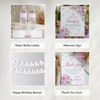 Purple Flowers Birthday Party Decorations | Wildflowers Butterfly Printable Party Bundle 9195