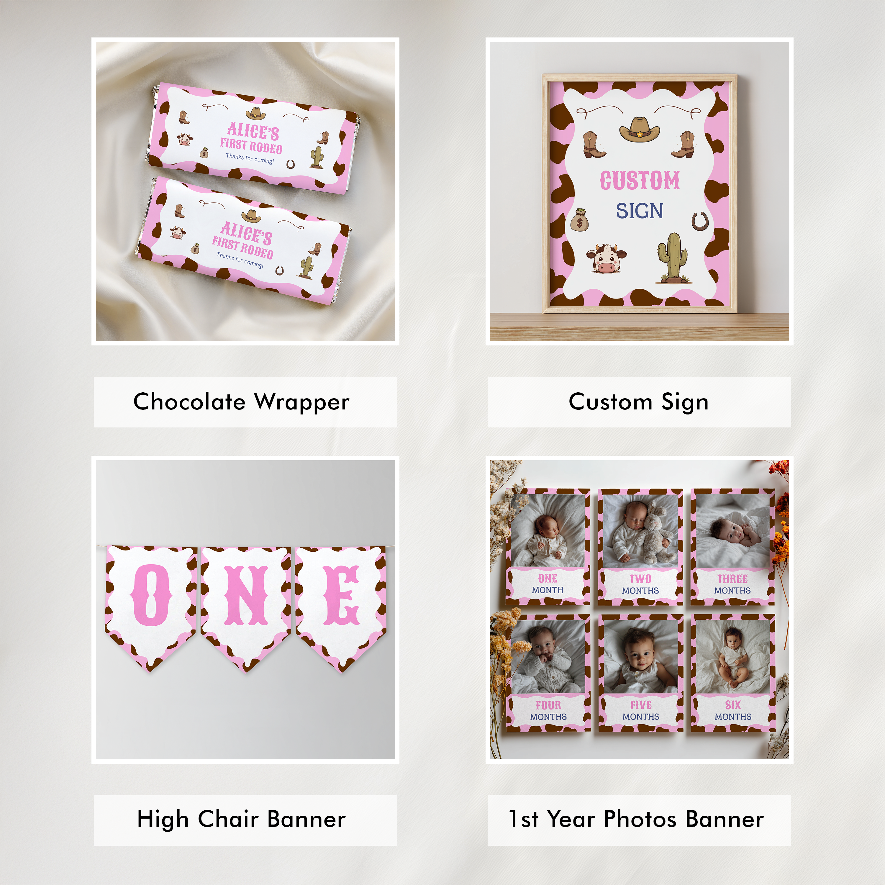 Editable First Rodeo Cowgirl Party Decorations | First Rodeo Cowgirl Birthday Bundle | First Rodeo Cowgirl Party Set | Instant Download 8538