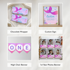 Mermaid First Birthday Bundle, 1st Birthday Party Set, Mermaid First Birthday Decorations, Mermaid Birthday Bundle, Mermaid Decorations 9168