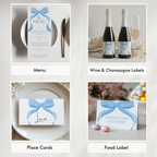 Blue bow Baby Shower Bundle, Party Set Decoration 9304