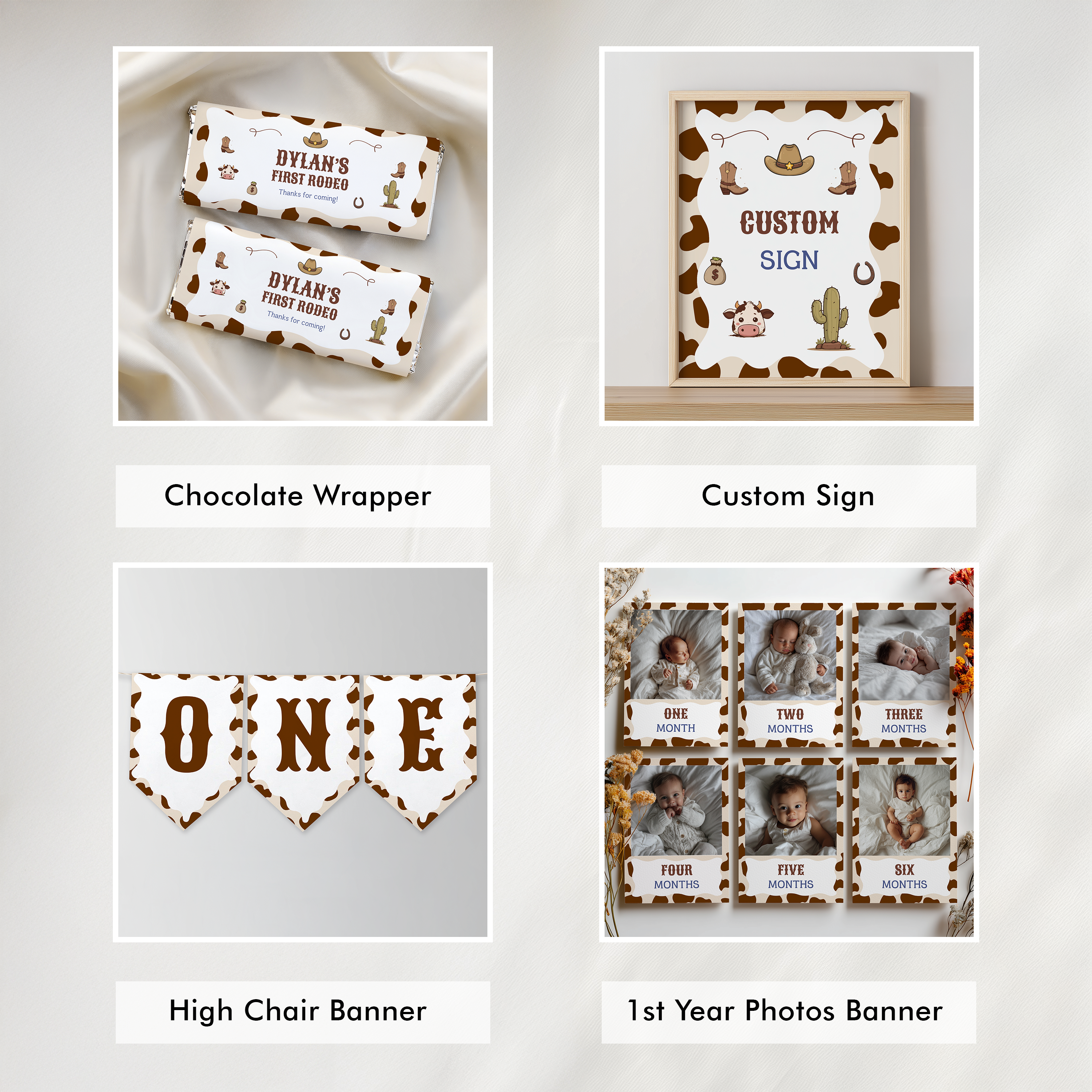 Editable First Rodeo Cowboy Party Decorations | First Rodeo Cowboy Birthday Bundle | First Rodeo Cowboy Party Set | Instant Download 8539