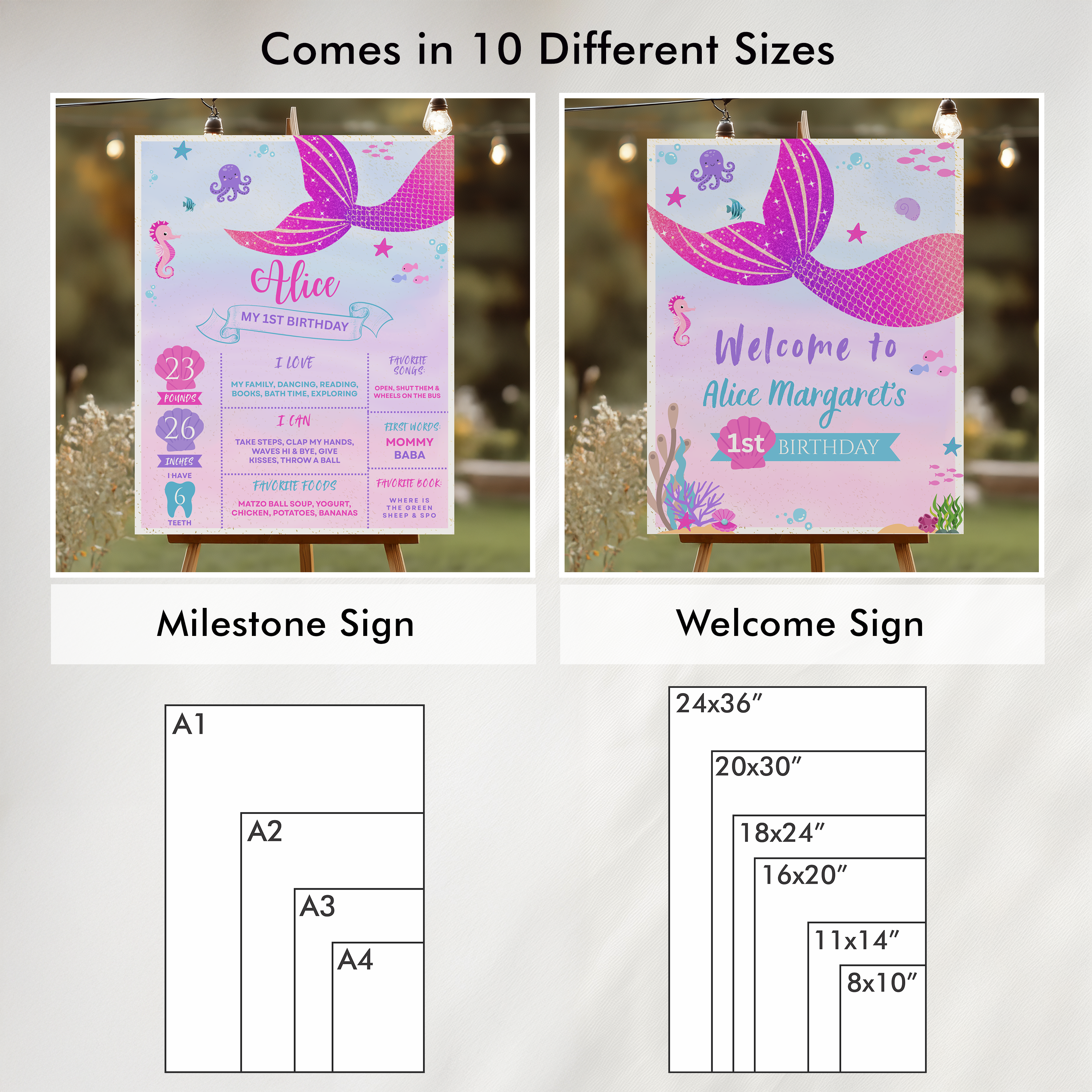Mermaid First Birthday Bundle, 1st Birthday Party Set, Mermaid First Birthday Decorations, Mermaid Birthday Bundle, Mermaid Decorations 9168