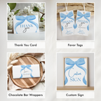 Blue bow Baby Shower Bundle, Party Set Decoration 9304