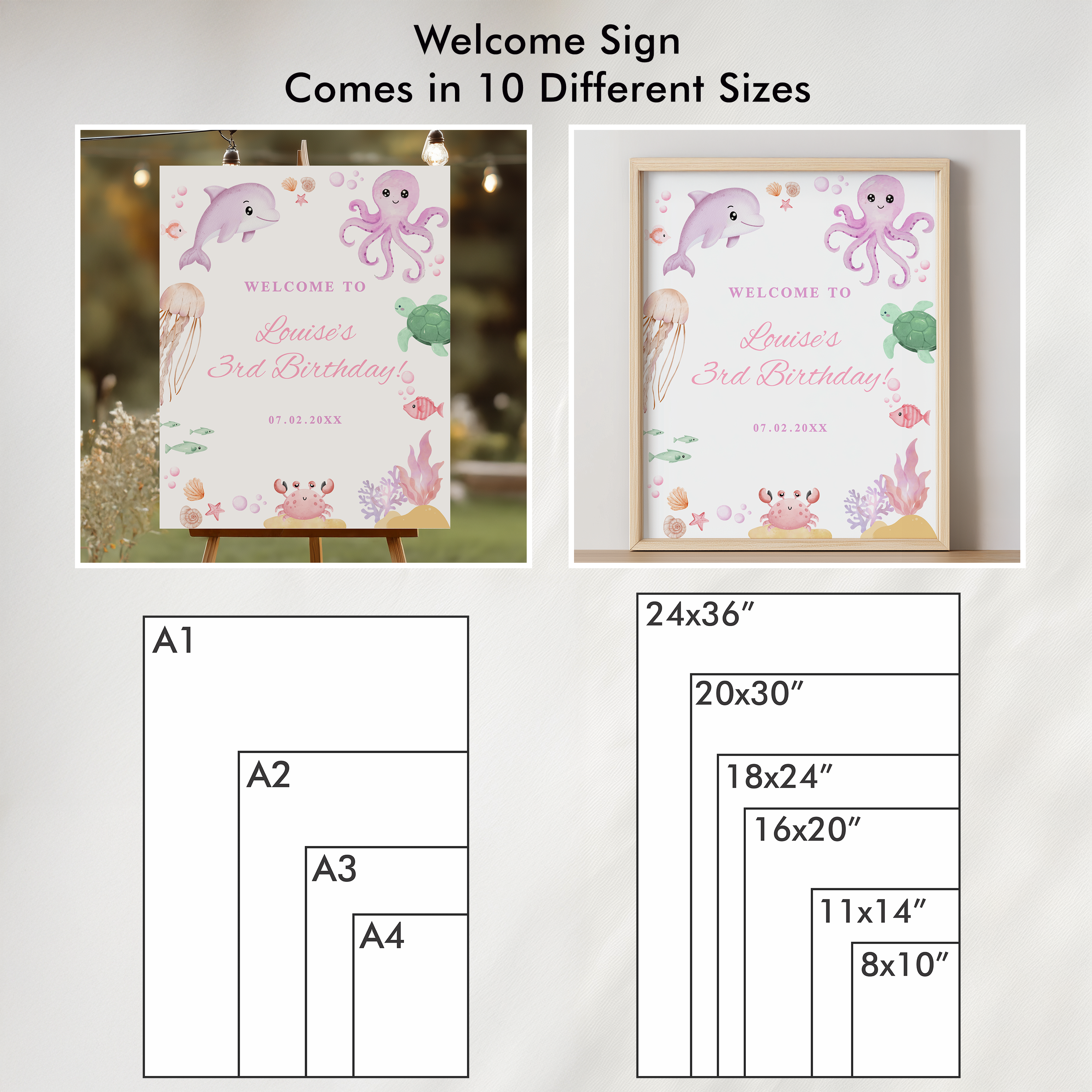 Under the Sea Party Bundle, Printable Birthday Decorations Party Set 9181