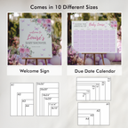 Baby in Bloom Baby Shower Invitation Bundle, Butterfly Wildflower Editable Games 9196