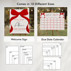 Red Bow Baby Shower Printable Bundle, Red Coquette Invitation Games, Gender Neutral Decoration 9301