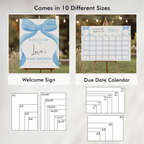 Blue bow Baby Shower Bundle, Party Set Decoration 9304