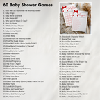 Red Bow Baby Shower Printable Bundle, Red Coquette Invitation Games, Gender Neutral Decoration 9301