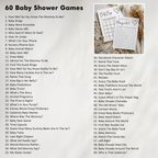 Minimalist Baby Shower Bundle, Simple Invitation Games, Gender Neutral, Modern Party Set Decoration 9302