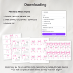Pink Bow Baby Shower Bundle, Invitation Games, Coquette Baby Girl, Party Set Decoration 9303