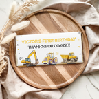 1st Birthday Construction Chocolate Wrappers, First Birthday Party Candy Bar Wrapper, Yellow Tractors Chocolate Wrappers 9164
