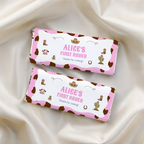 Editable 1st Birthday Cowgirl Chocolate Wrappers, First Rodeo Party Candy Bar Wrapper, Cowgirl Pink First Rodeo Chocolate Wrappers 8538