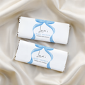 Blue Bow Chocolate Wrappers, Baby Shower Candy Bar Wrapper, 9304