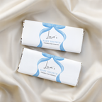Blue Bow Chocolate Wrappers, Baby Shower Candy Bar Wrapper, 9304