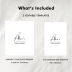 Minimal Chocolate Wrappers, Modern Elegant Baby Shower Candy Bar Wrapper, Gender Neutral 9302