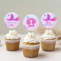 Mermaid Cupcake Toppers, Mermaid 1st Birthday, Mermaid First Cupcake Toppers, Mermaid Birthday Cupcake, Pink Mermaid Birthday 9168